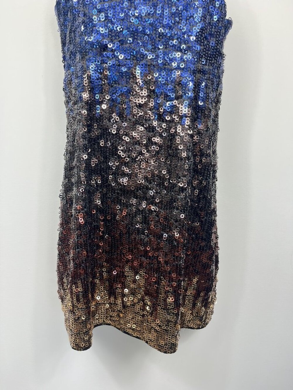 Vintage Jolene Dress Womens 10 Blue Sequin Ombre Sleeveless Mini Y2K Taylor - Picture 4 of 11